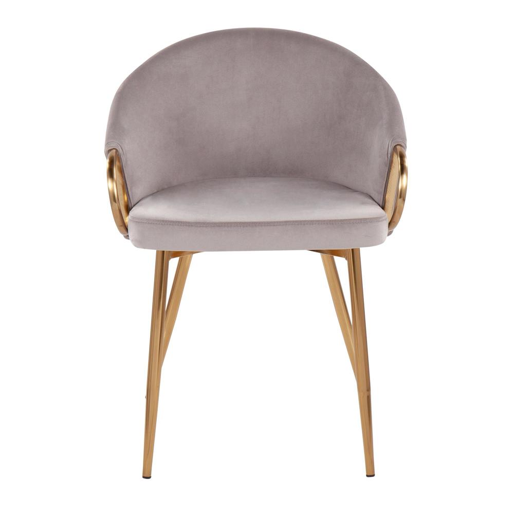 Gold Steel, Silver Velvet Claire Chair. Picture 5