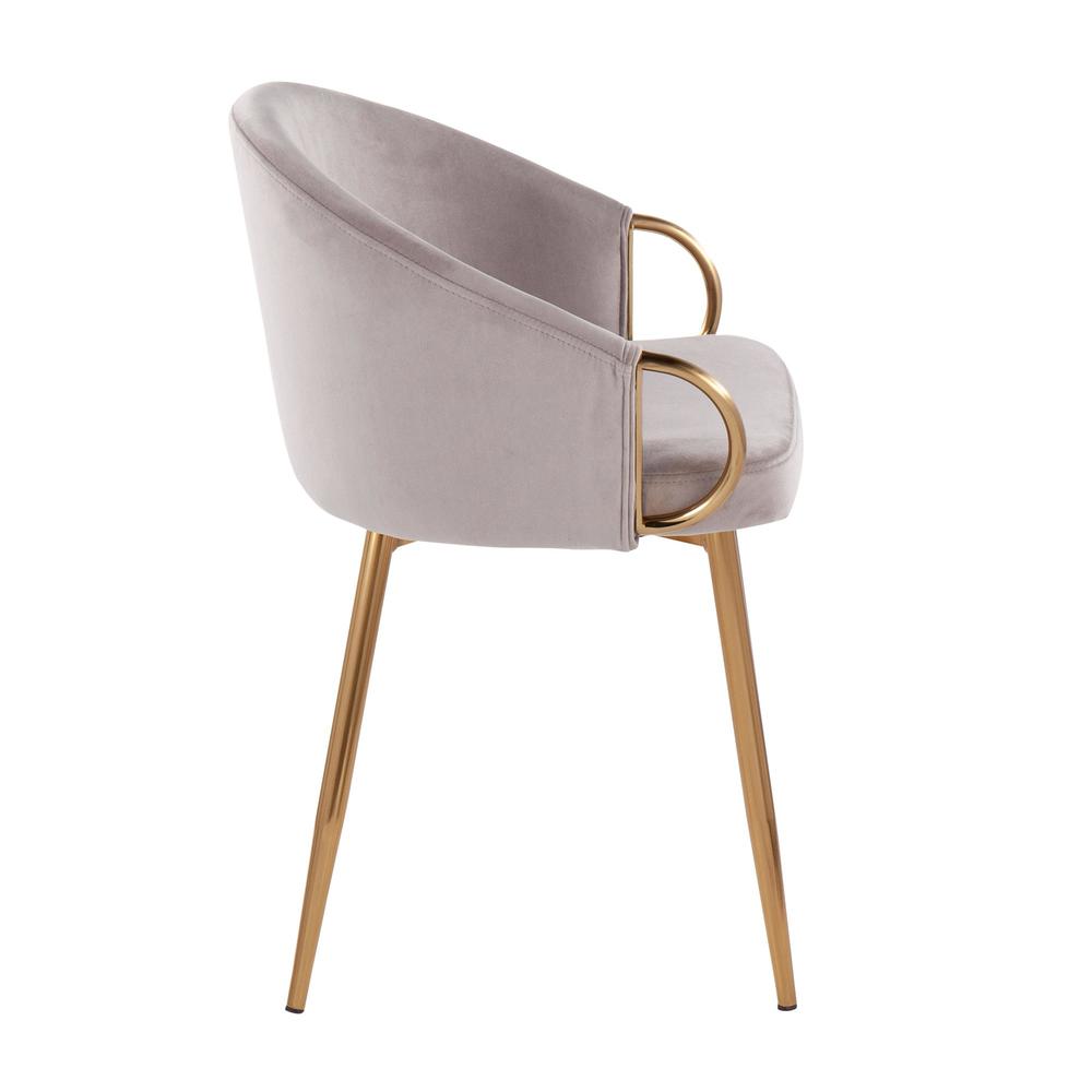 Gold Steel, Silver Velvet Claire Chair. Picture 2