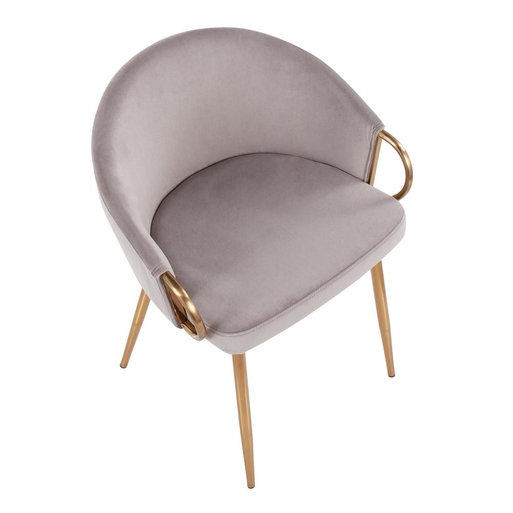 Gold Steel, Silver Velvet Claire Chair. Picture 6