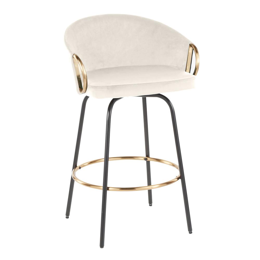 Black Claire 26" Fixed Height Counter Stool - Set of 2. Picture 2