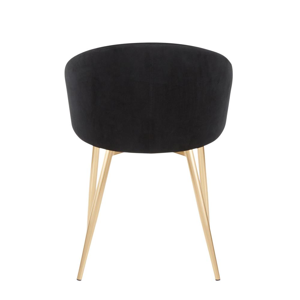 Gold Metal, Black Velvet Claire Chair - Set of 2. Picture 5