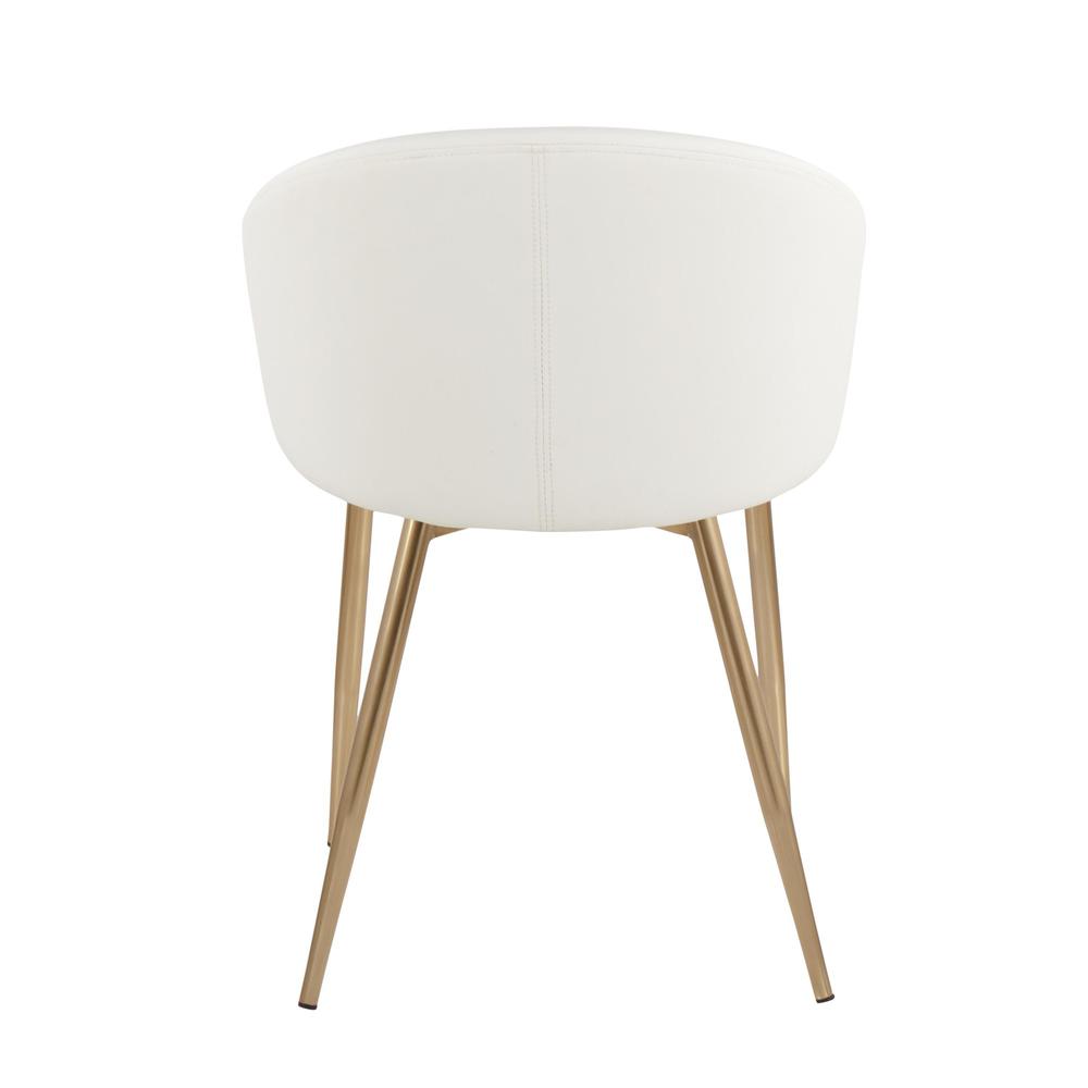 Gold Metal, White PU Claire Chair - Set of 2. Picture 5
