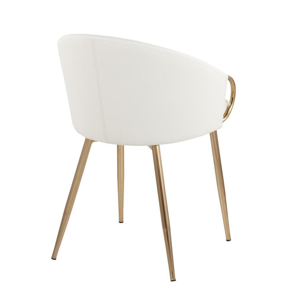 Gold Metal, White PU Claire Chair - Set of 2. Picture 4