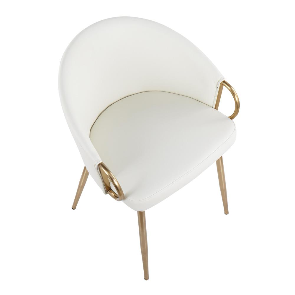 Gold Metal, White PU Claire Chair - Set of 2. Picture 7