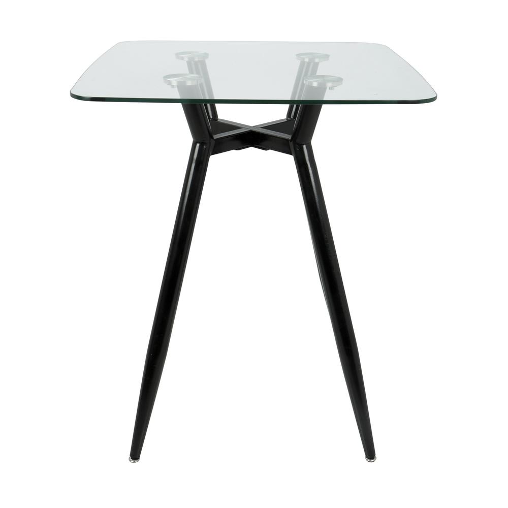 Black, Clear Glass Clara Square Counter Table. Picture 2