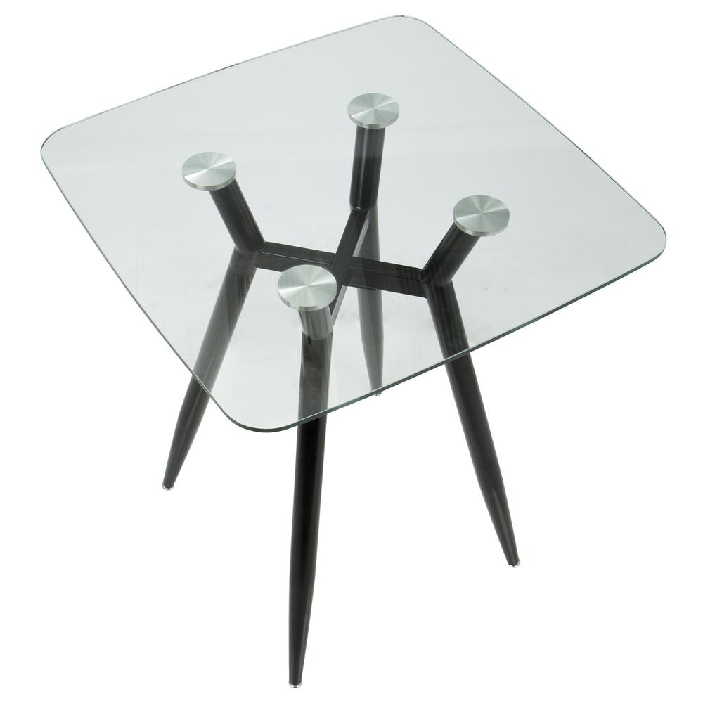 Black, Clear Glass Clara Square Counter Table. Picture 3