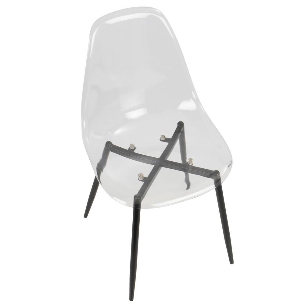 Black, Clear  Clara Dining Chair - Set of 2. Picture 7