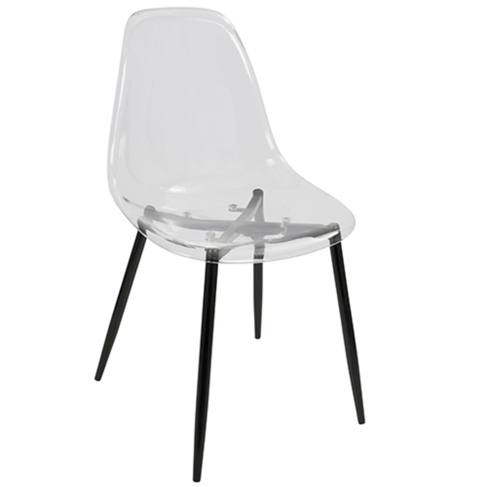 Black, Clear  Clara Dining Chair - Set of 2. Picture 2