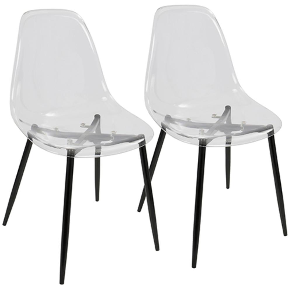 Black, Clear  Clara Dining Chair - Set of 2. Picture 1
