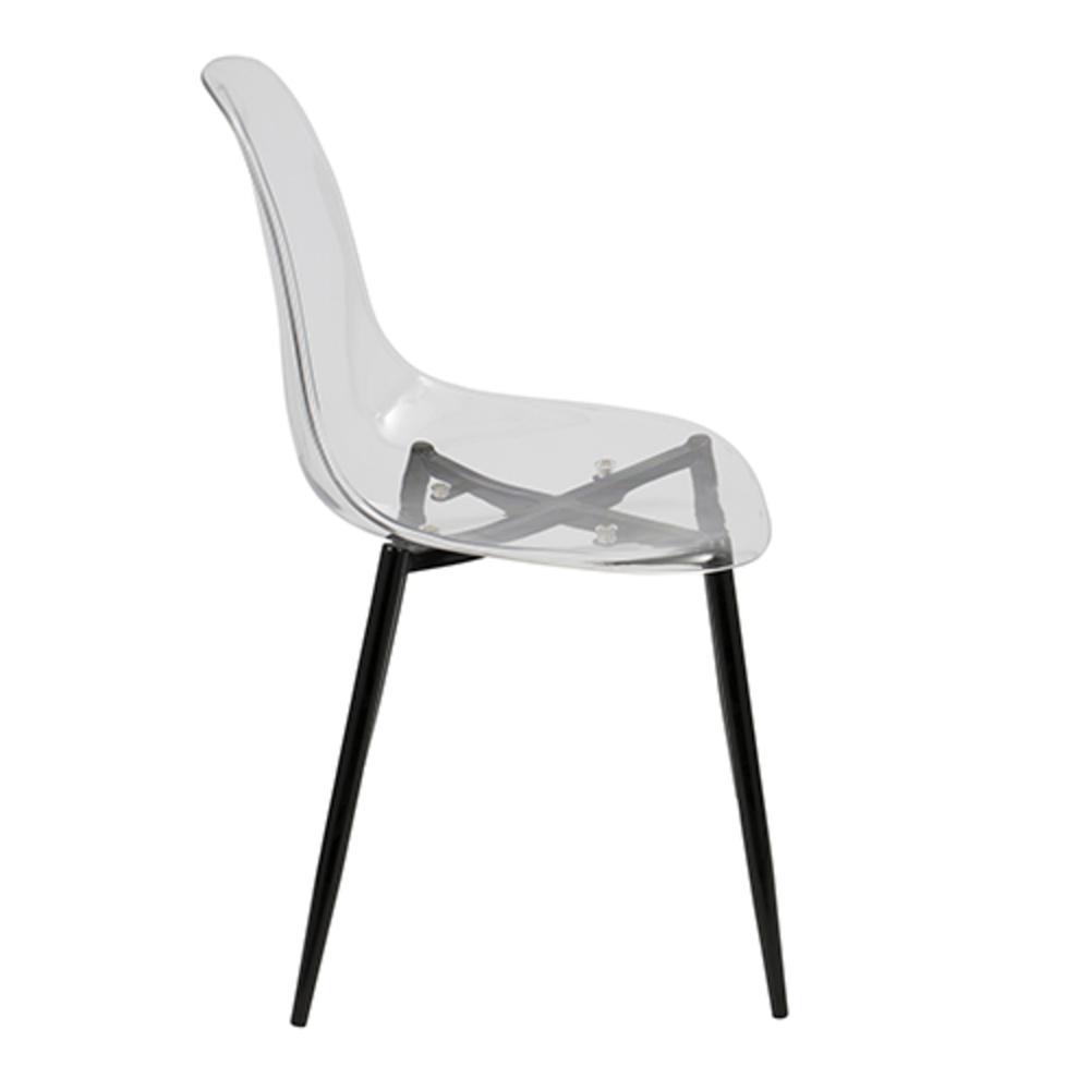 Black, Clear  Clara Dining Chair - Set of 2. Picture 3