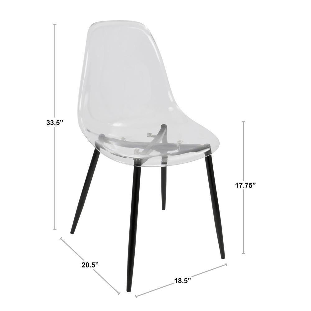 Black, Clear  Clara Dining Chair - Set of 2. Picture 8
