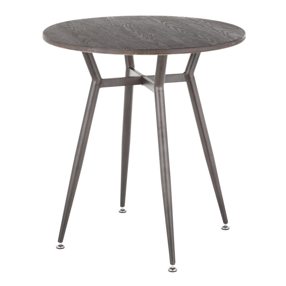 Antique Metal, Espresso Bamboo Clara Round Dinette Table. Picture 3