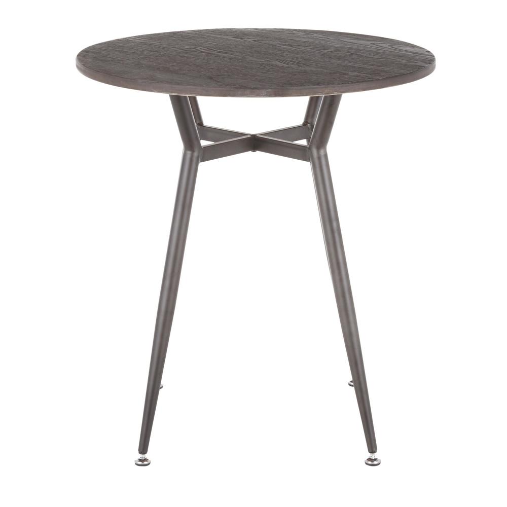 Antique Metal, Espresso Bamboo Clara Round Dinette Table. Picture 4