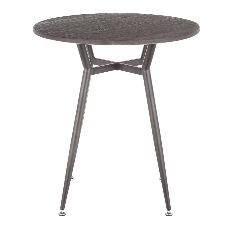 Antique Metal, Espresso Bamboo Clara Round Dinette Table. Picture 5