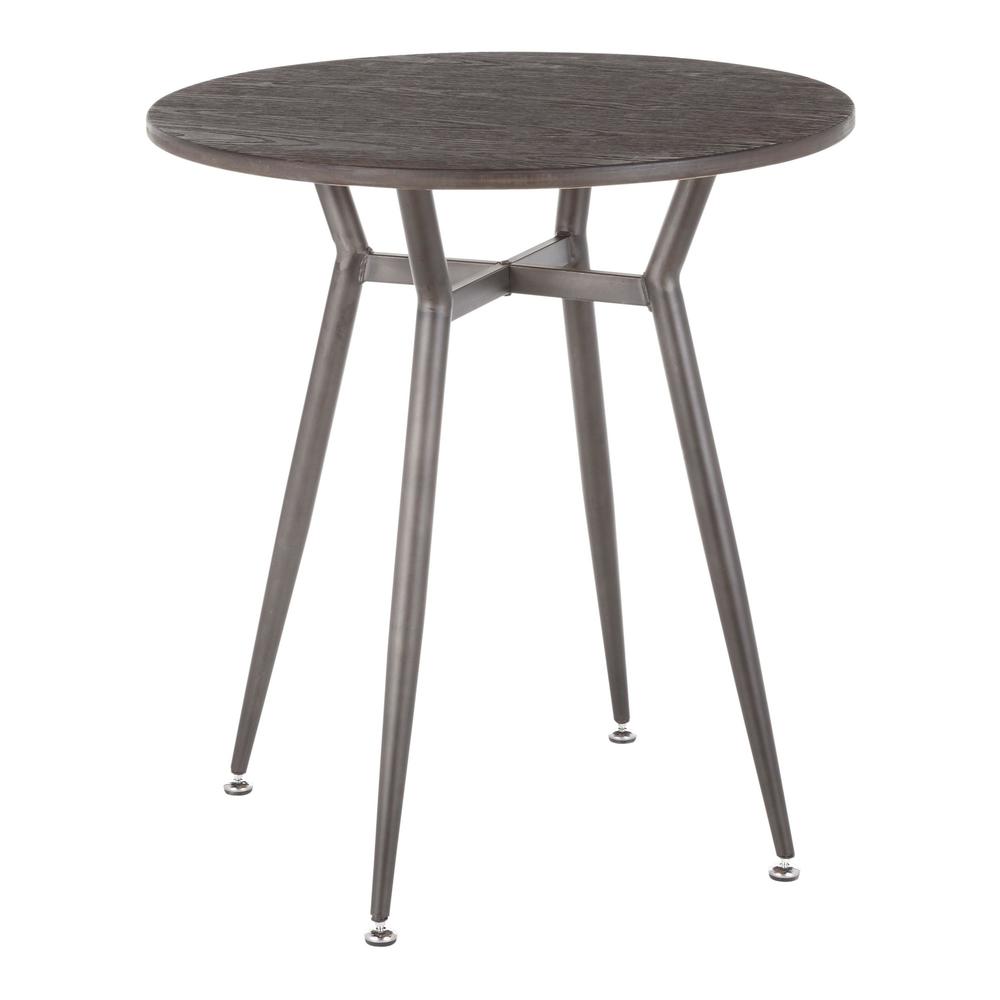 Antique Metal, Espresso Bamboo Clara Round Dinette Table. Picture 1