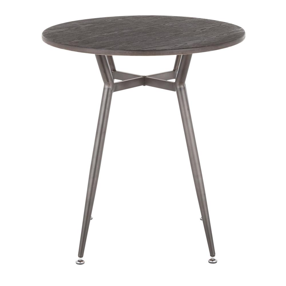 Antique Metal, Espresso Bamboo Clara Round Dinette Table. Picture 2