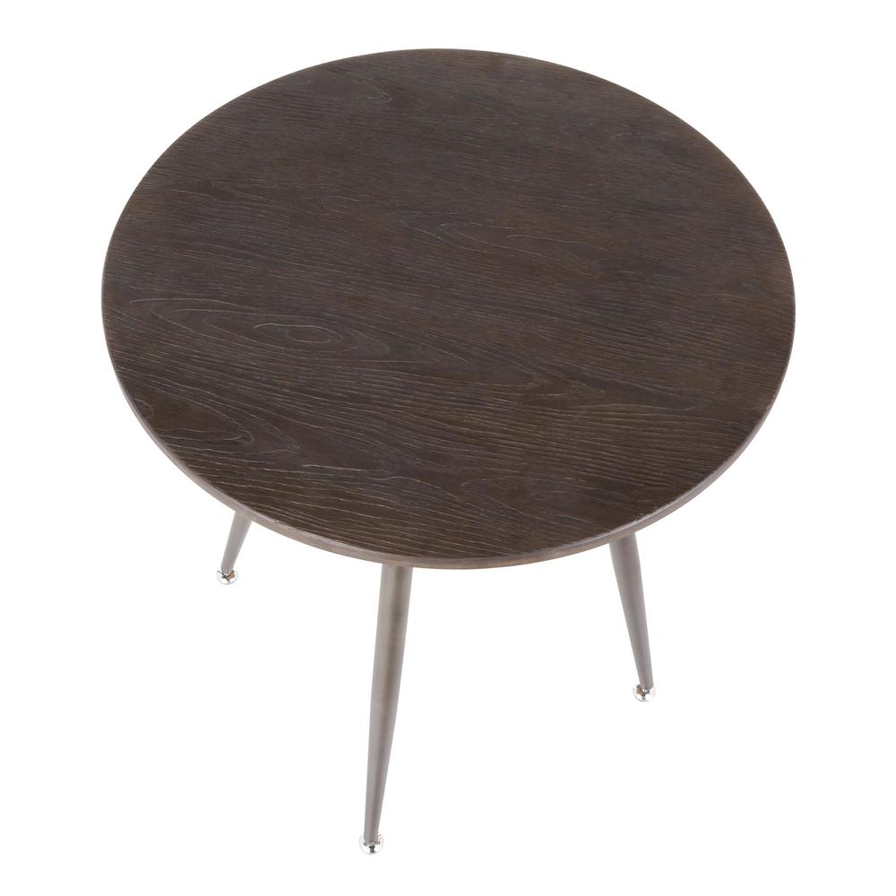 Antique Metal, Espresso Bamboo Clara Round Dinette Table. Picture 6