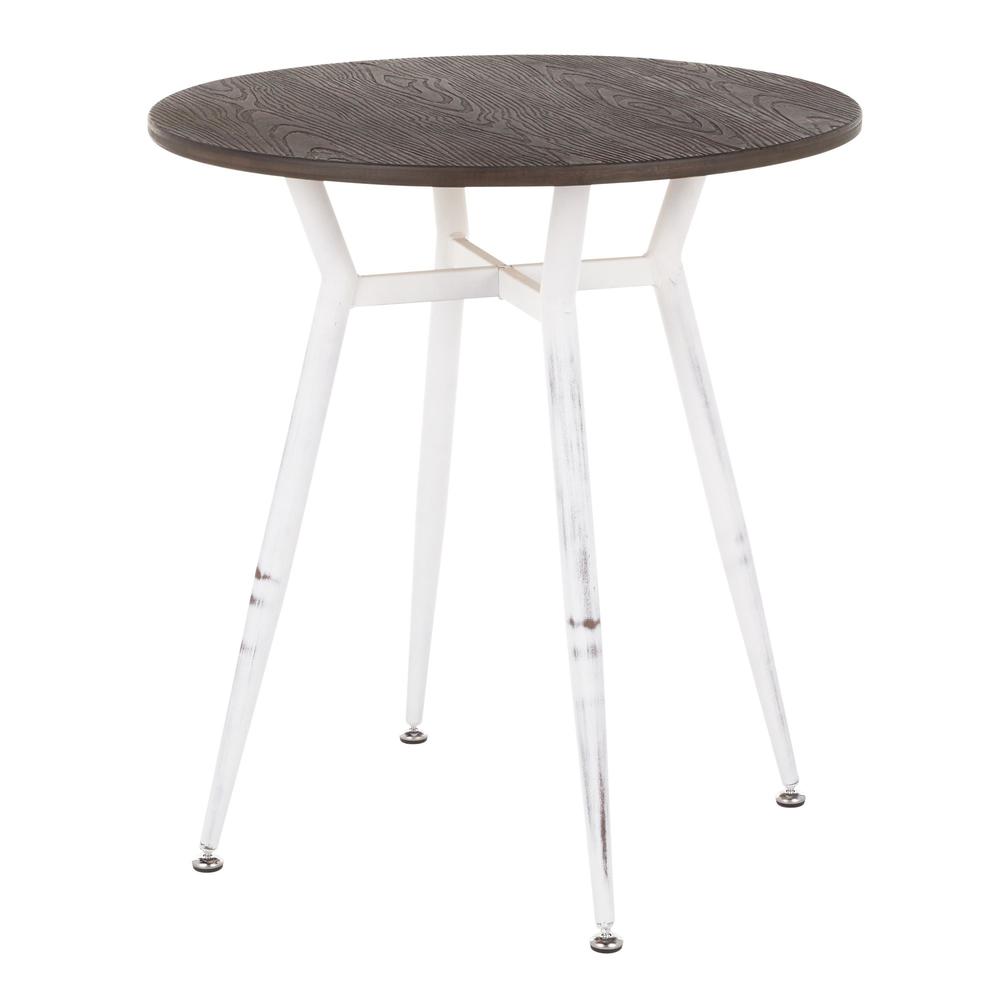 Vintage White Metal, Espresso Bamboo Clara Round Dinette Table. Picture 3