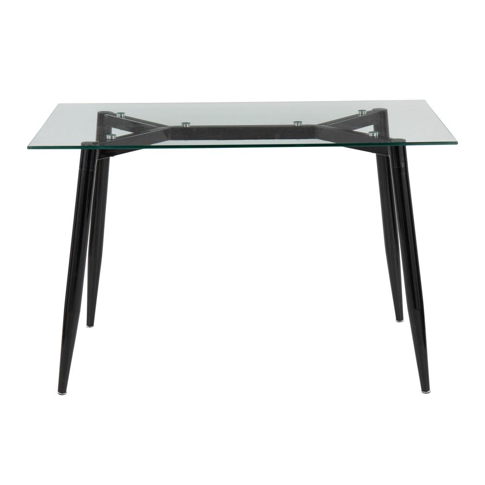 Black Metal, Clear Glass Clara Table. Picture 4