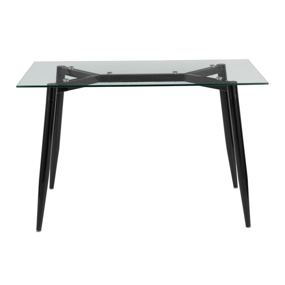 Black Metal, Clear Glass Clara Table. Picture 5