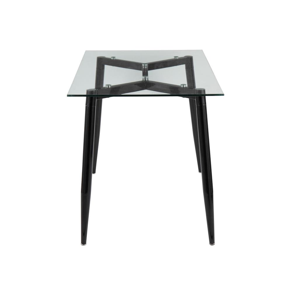 Black Metal, Clear Glass Clara Table. Picture 2