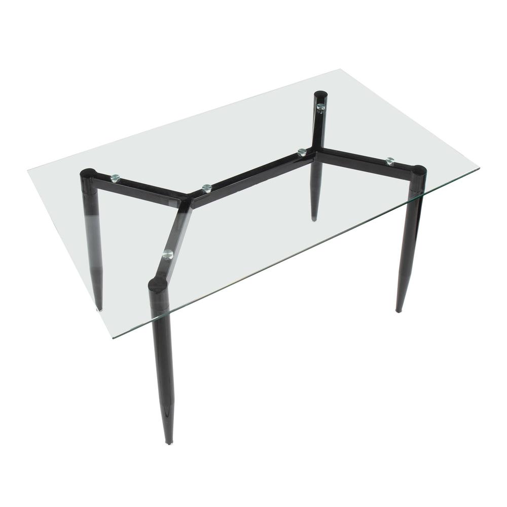 Black Metal, Clear Glass Clara Table. Picture 6