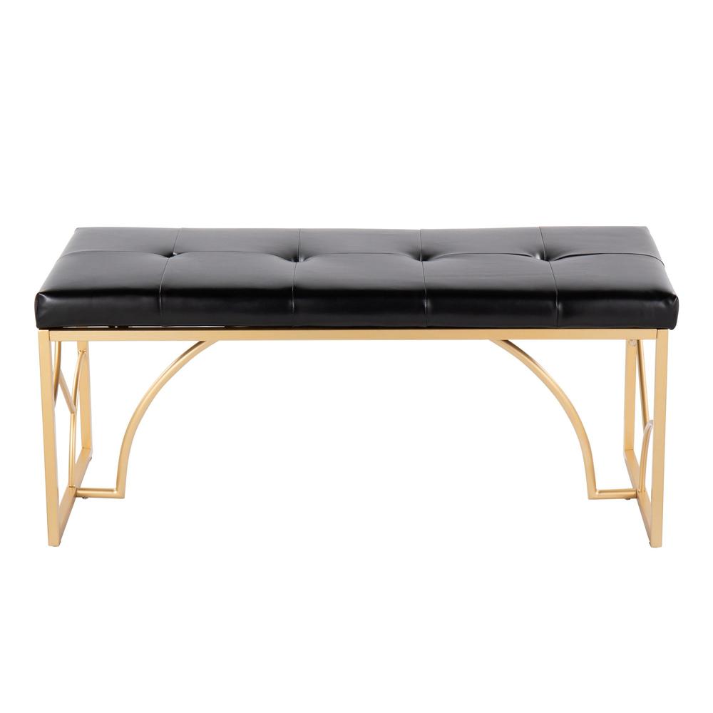 Gold Metal, Black PU Constellation Bench. Picture 4