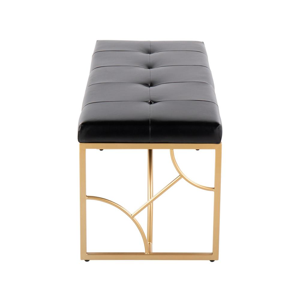 Gold Metal, Black PU Constellation Bench. Picture 2