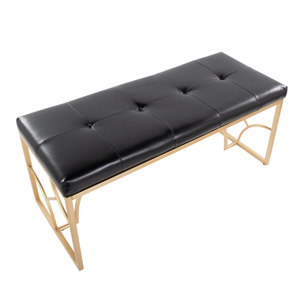 Gold Metal, Black PU Constellation Bench. Picture 5