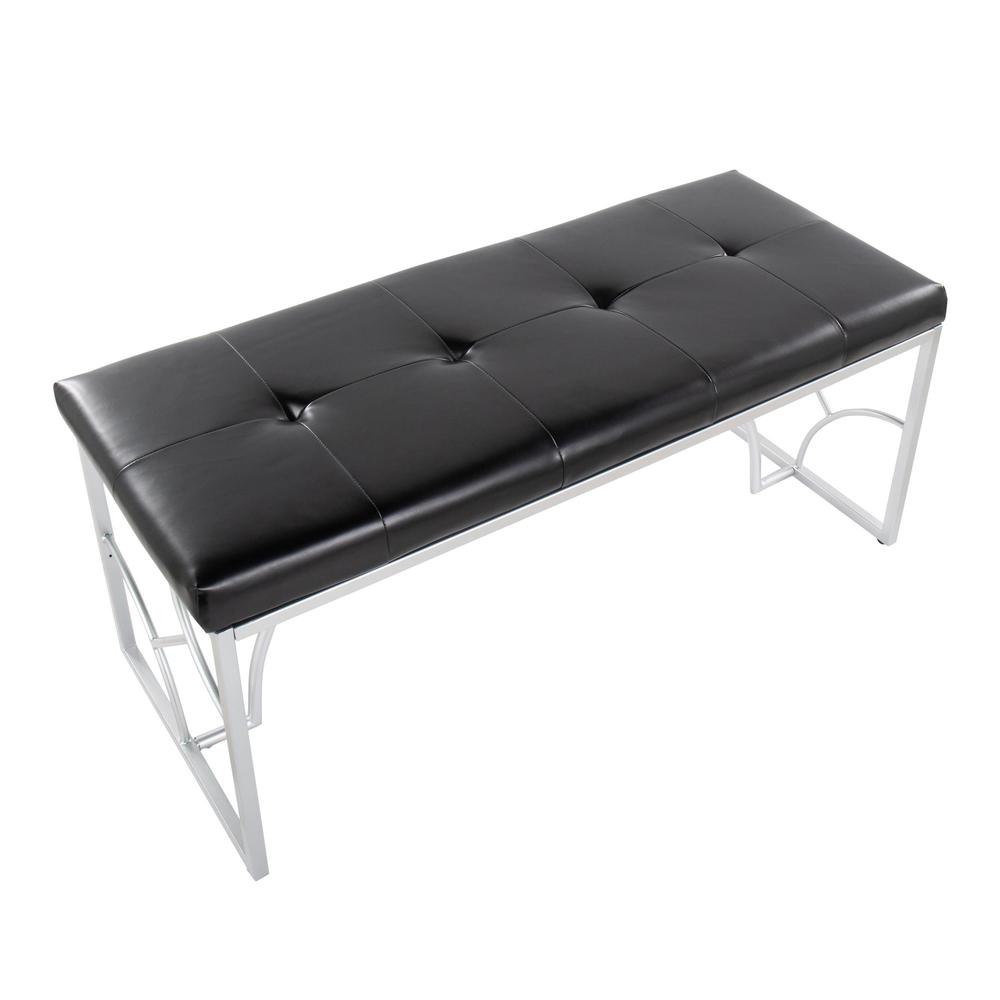 Silver Metal, Black PU Constellation Bench. Picture 5