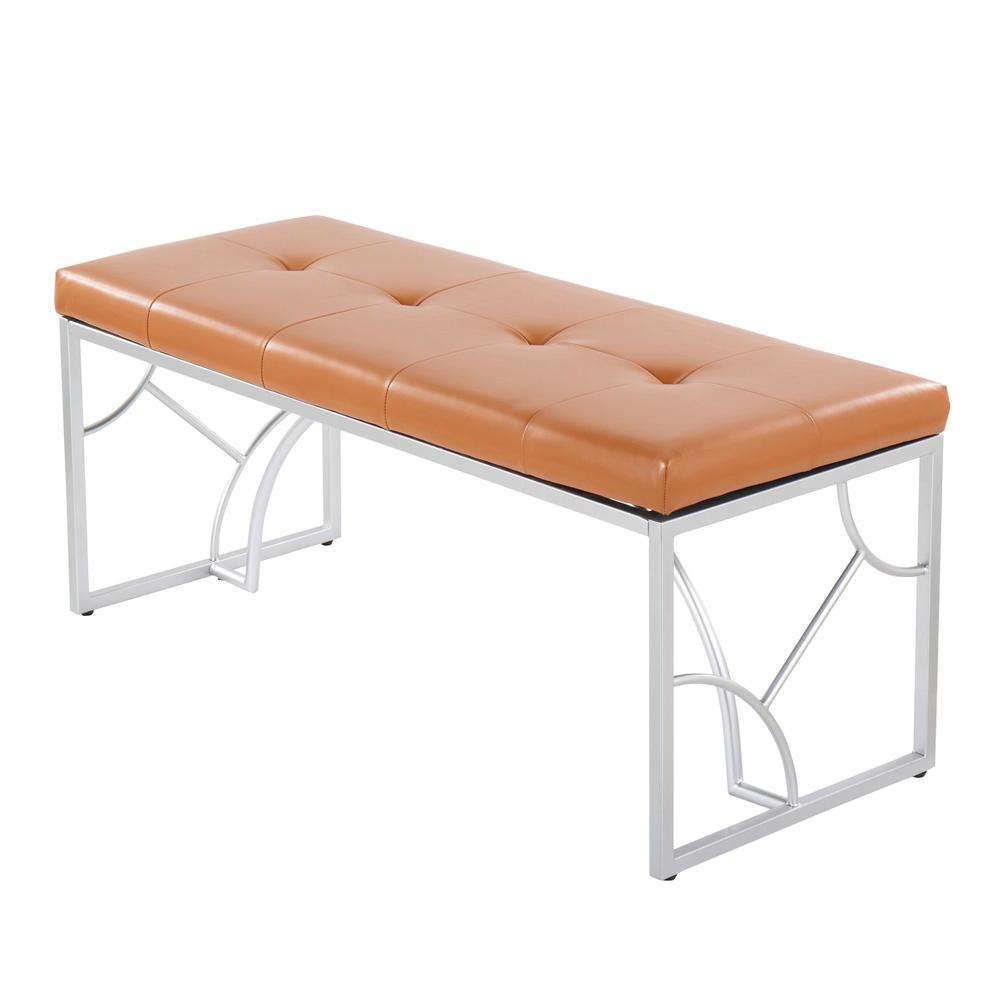 Silver Metal, Camel PU Constellation Bench. Picture 3