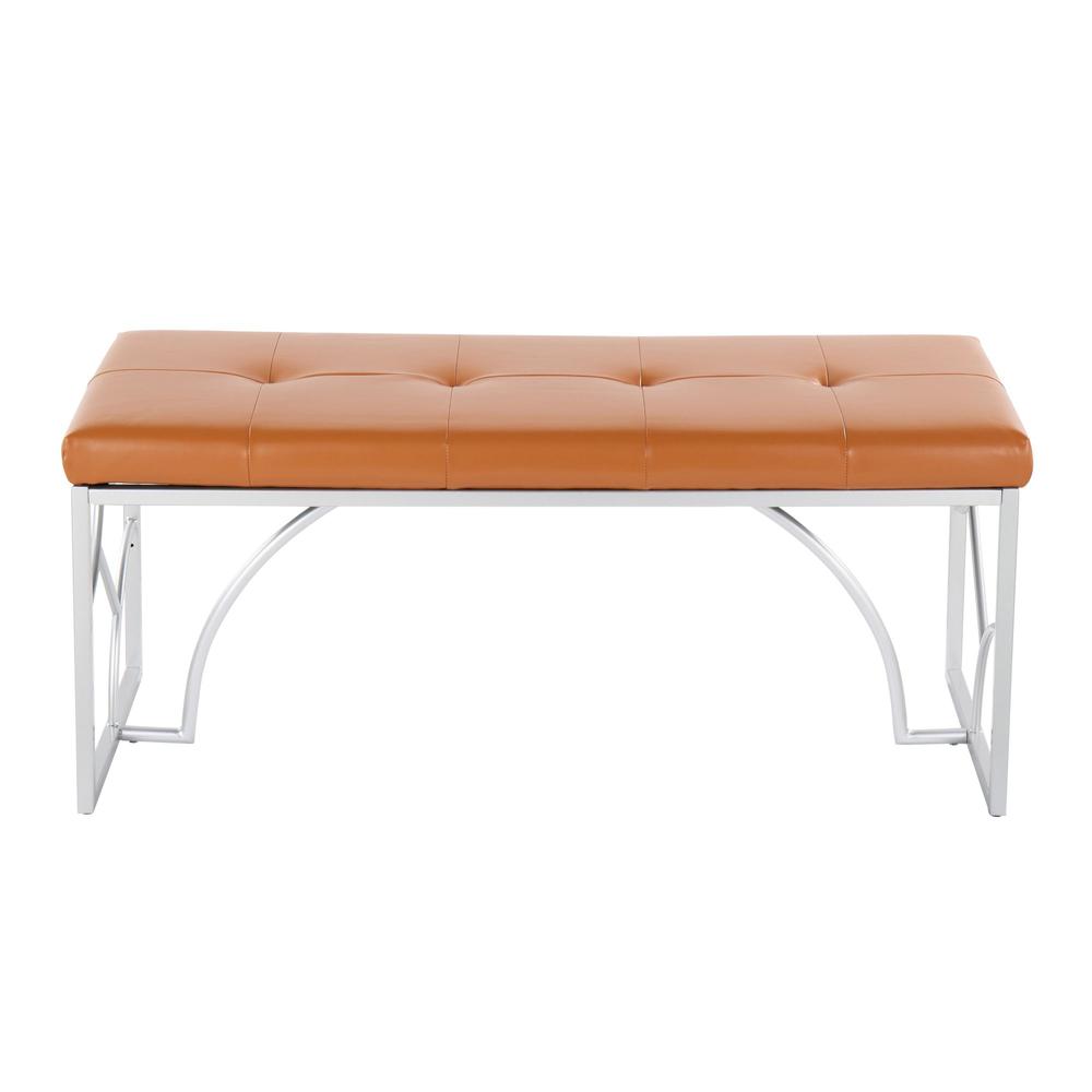 Silver Metal, Camel PU Constellation Bench. Picture 4