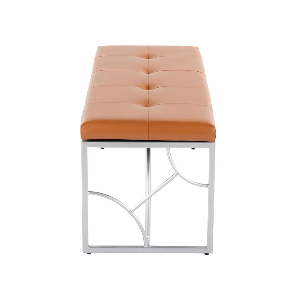 Silver Metal, Camel PU Constellation Bench. Picture 2