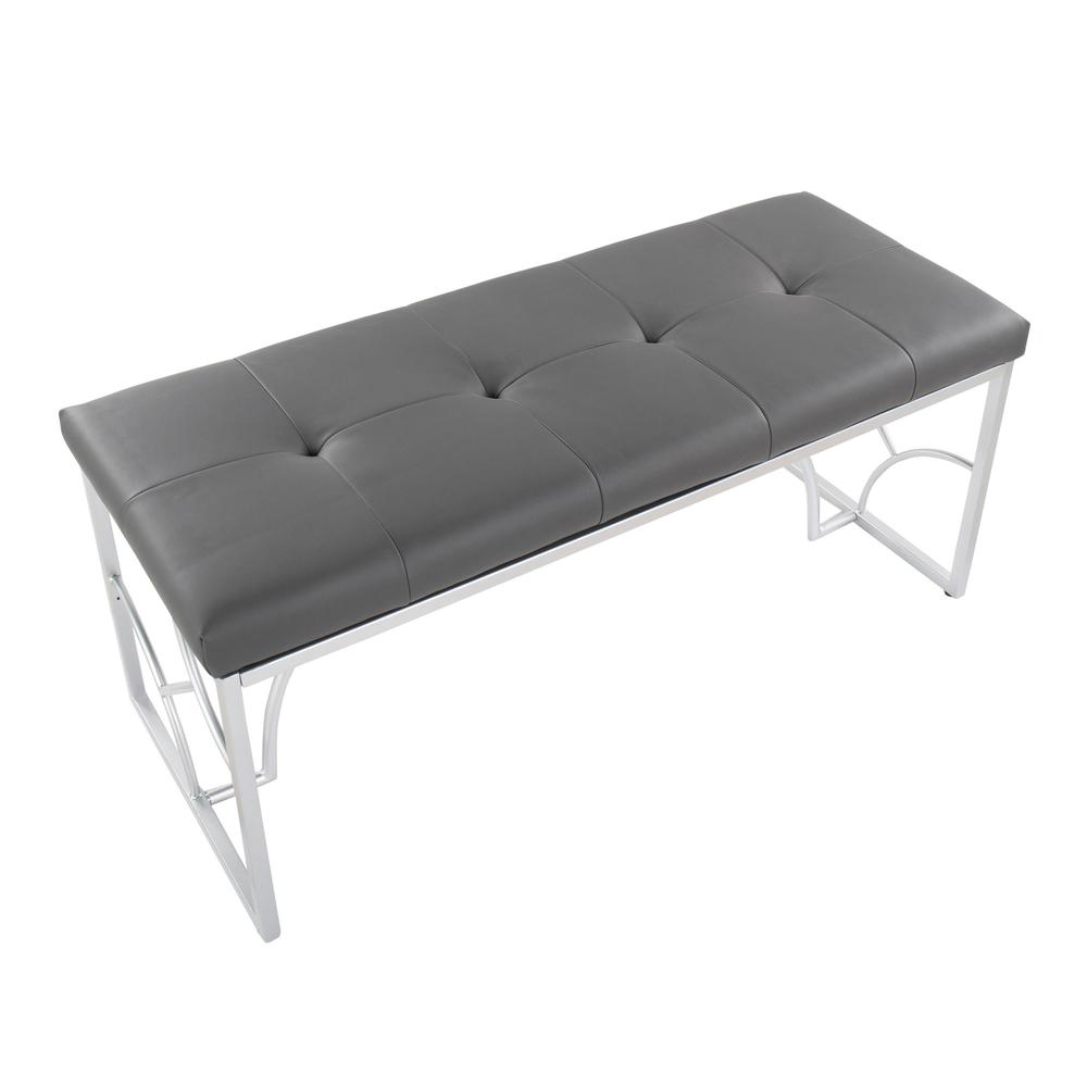 Silver Metal, Grey PU Constellation Bench. Picture 5