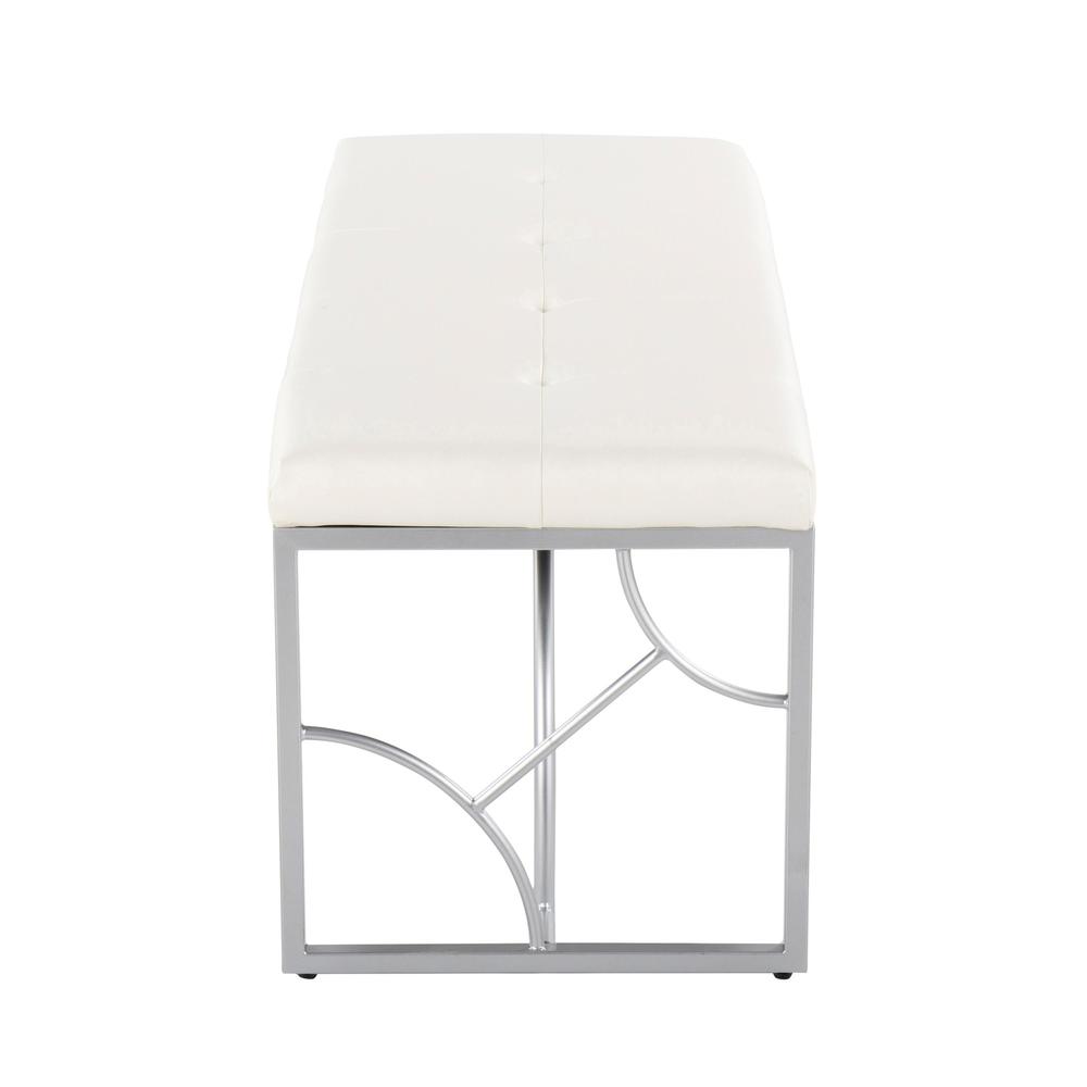 Silver Metal, White PU Constellation Bench. Picture 2
