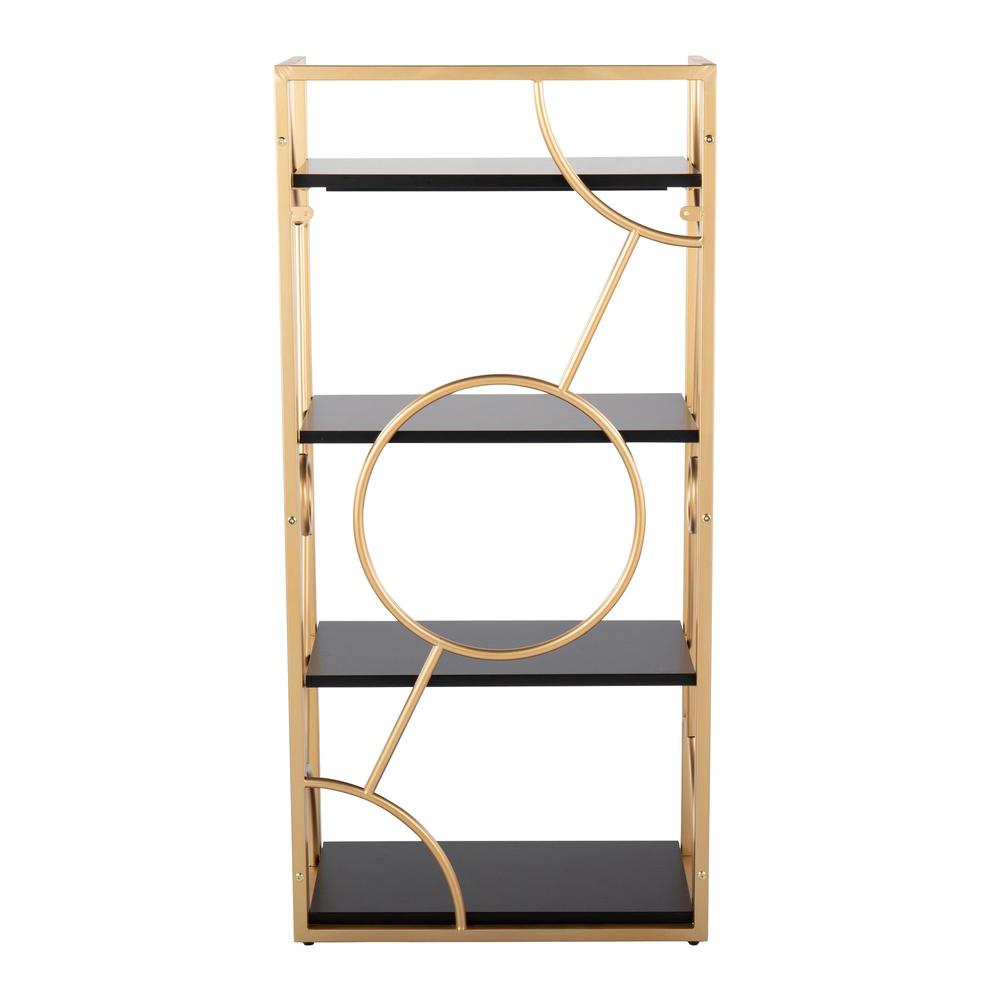 Gold Metal, Black MDF Constellation Bookcase. Picture 3