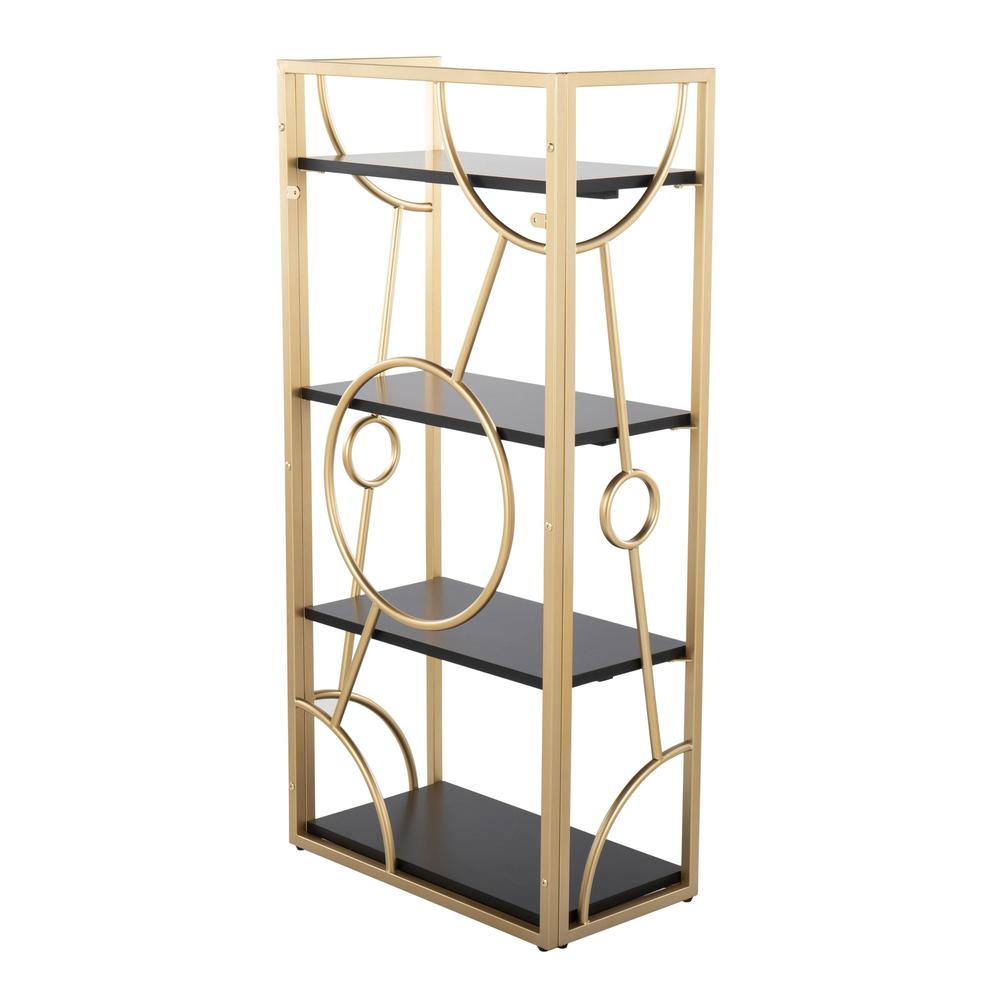 Gold Metal, Black MDF Constellation Bookcase. Picture 6