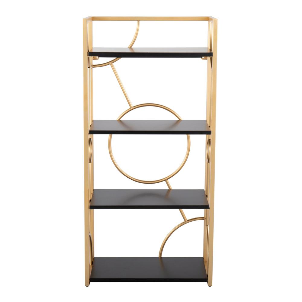 Gold Metal, Black MDF Constellation Bookcase. Picture 4