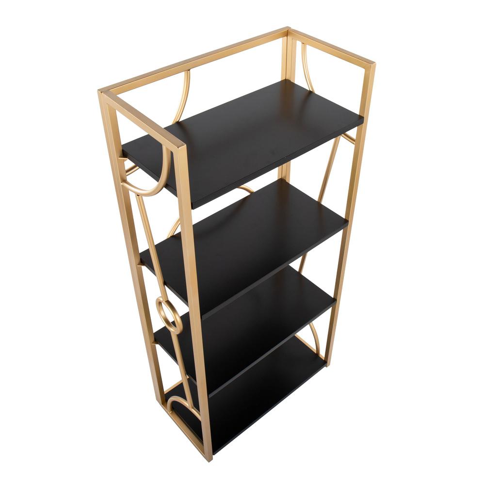 Gold Metal, Black MDF Constellation Bookcase. Picture 5