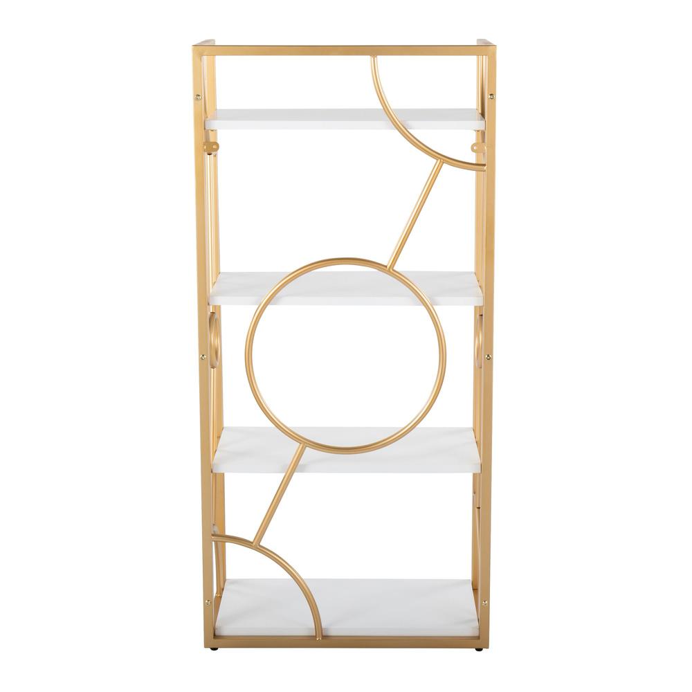 Gold Metal, White MDF Constellation Bookcase. Picture 4