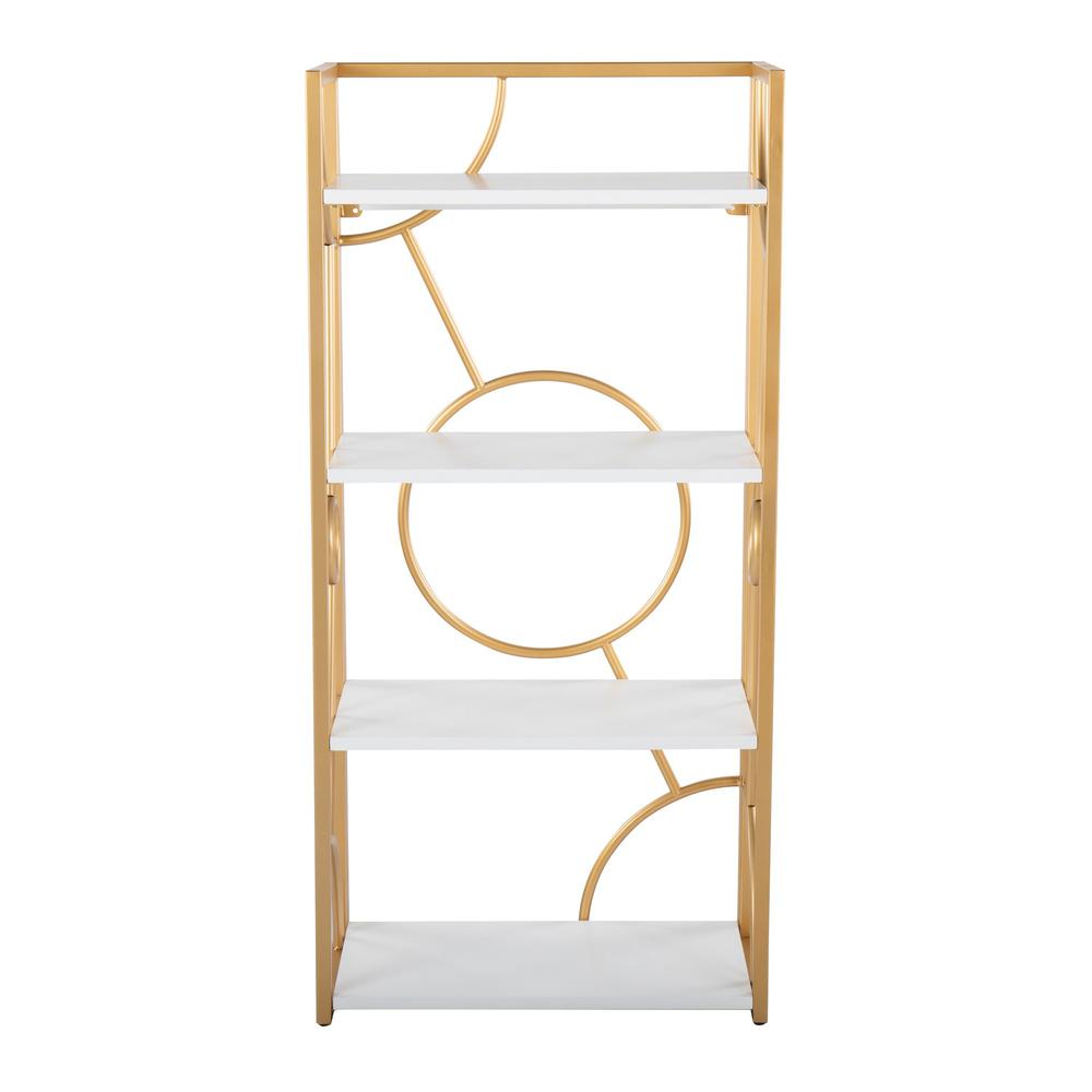 Gold Metal, White MDF Constellation Bookcase. Picture 5
