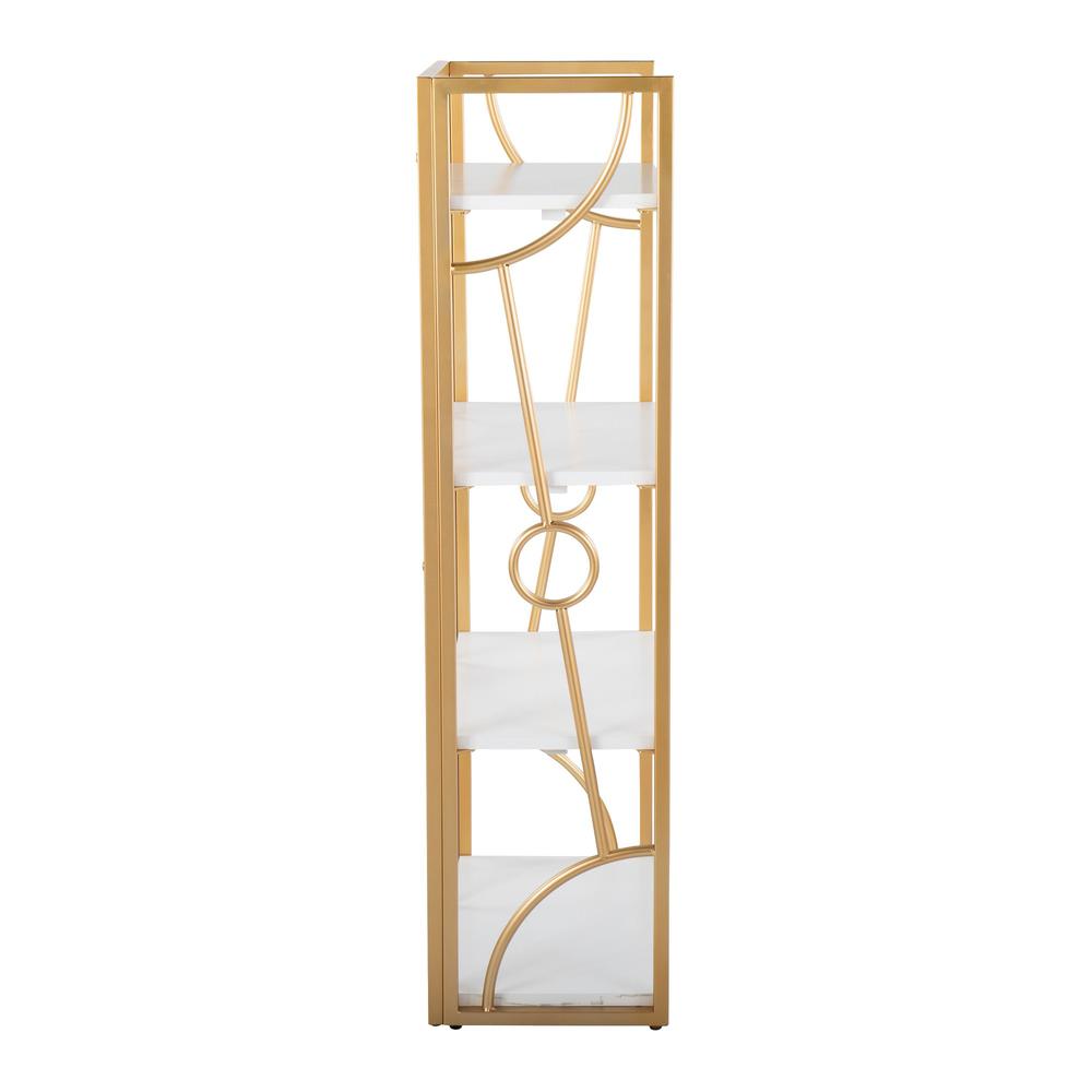 Gold Metal, White MDF Constellation Bookcase. Picture 2