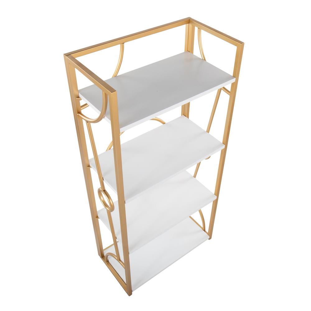 Gold Metal, White MDF Constellation Bookcase. Picture 6