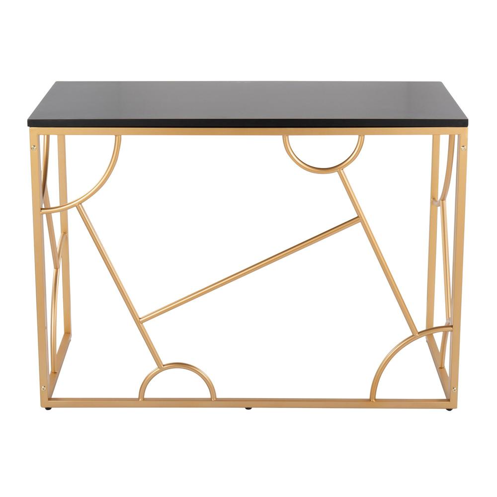 Gold Metal, Black MDF Constellation Desk. Picture 4