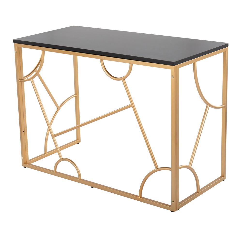 Gold Metal, Black MDF Constellation Desk. Picture 3