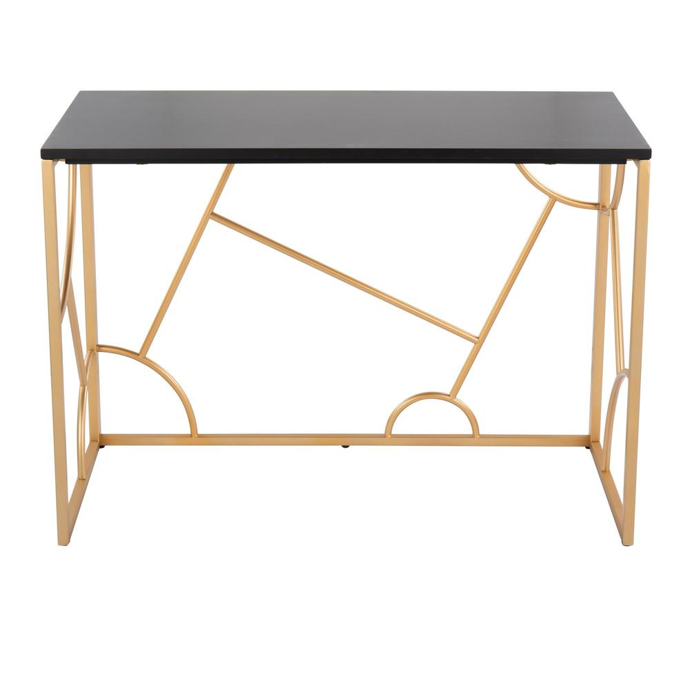 Gold Metal, Black MDF Constellation Desk. Picture 5