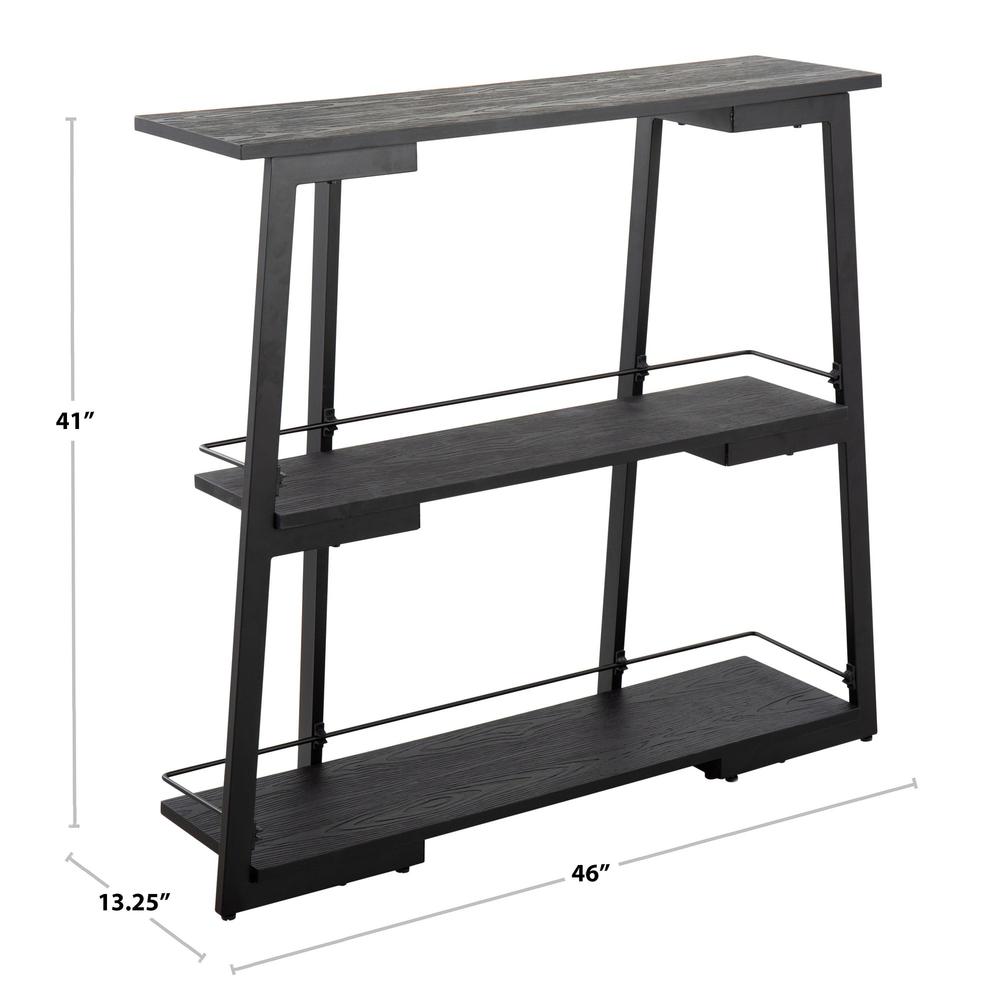 Black Steel, Black Bamboo Converge Bookcase. Picture 7