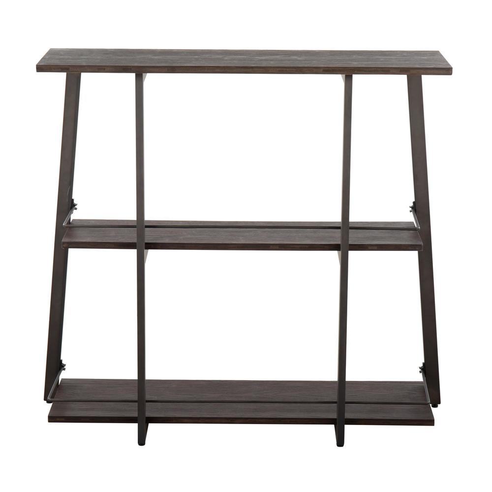 Antique Steel, Espresso Bamboo Converge Bookcase. Picture 4