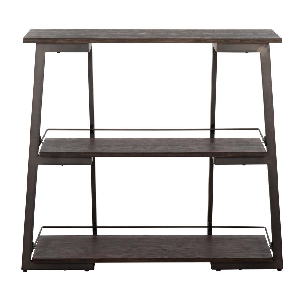 Antique Steel, Espresso Bamboo Converge Bookcase. Picture 5