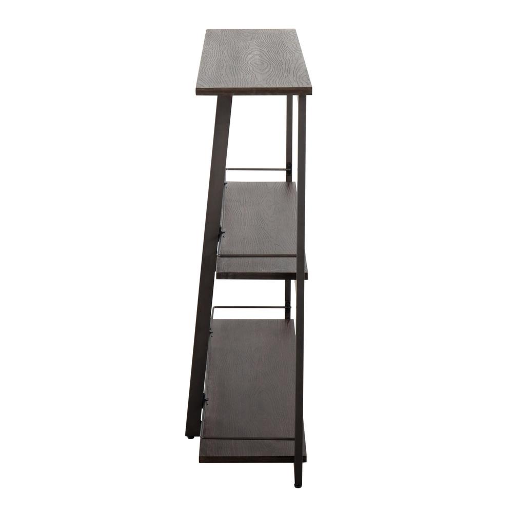 Antique Steel, Espresso Bamboo Converge Bookcase. Picture 2